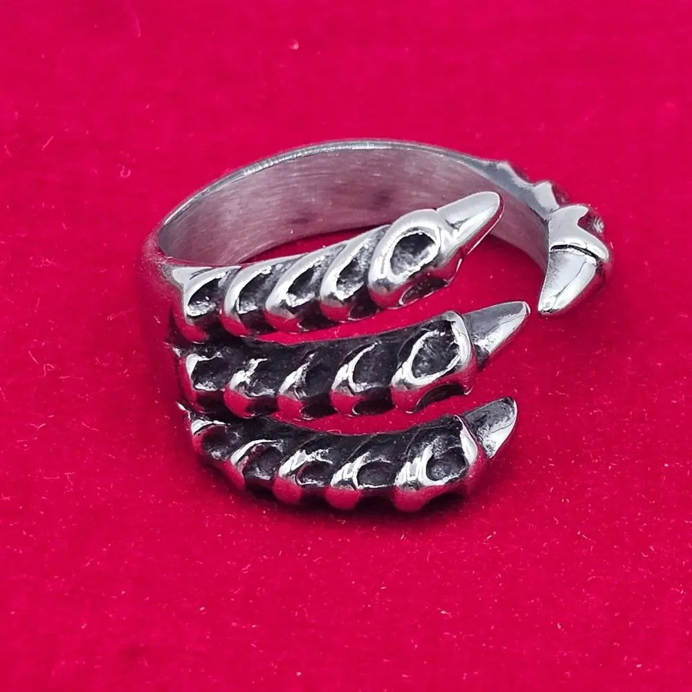 Dragon Claw Stainless Steel Ring Gothic Talon Biker Jewelry Size 11
